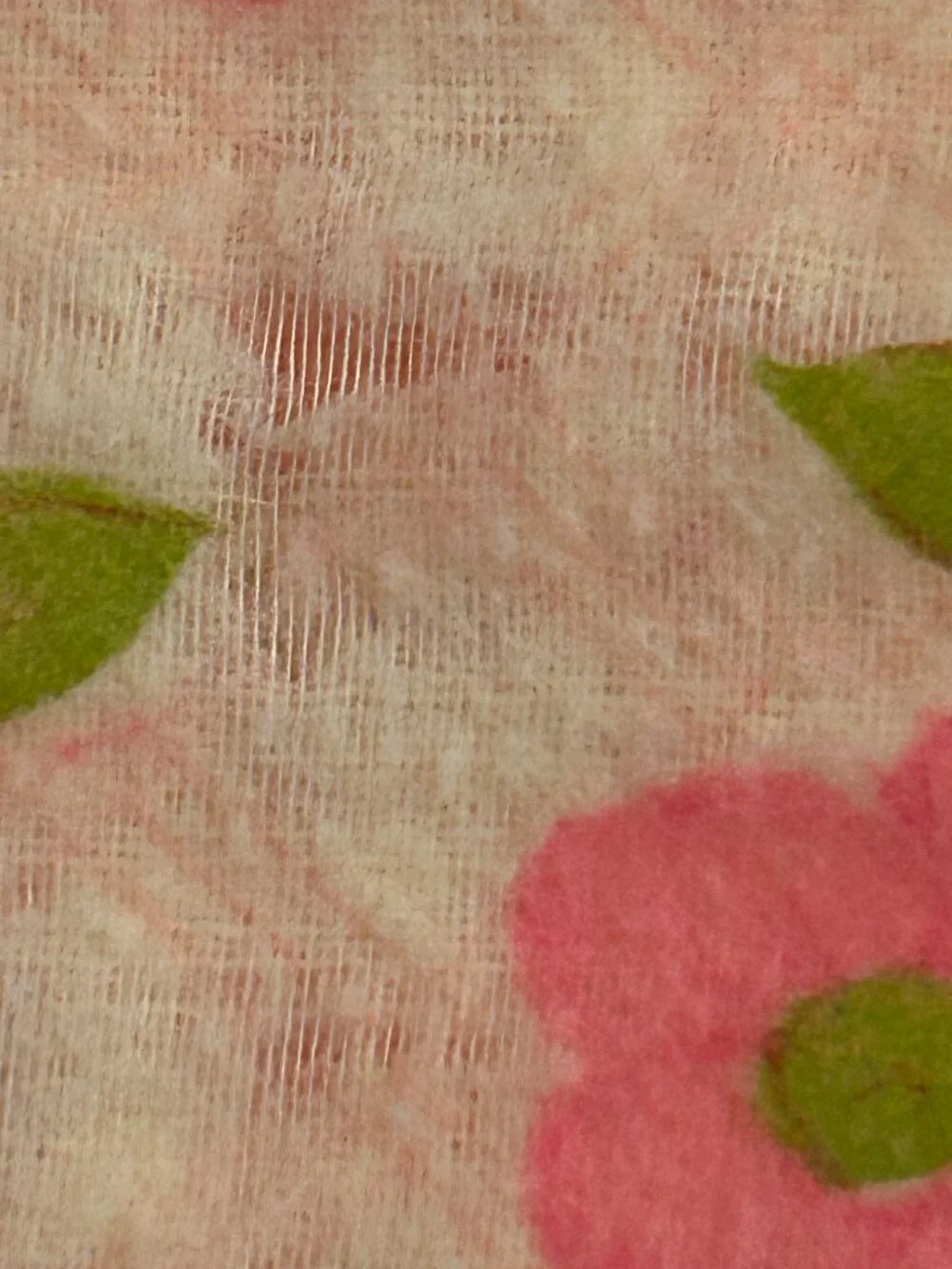 Vintage Flannel Pink and Yellow Fabric 44 x 72 inches